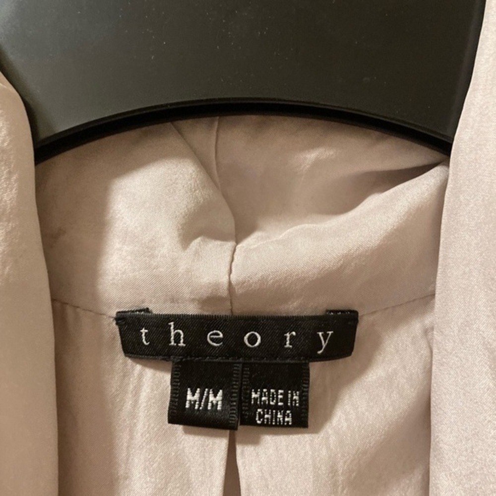 Theory Marien Sweater Cotton Silk Lined Cardigan Duster Long Line Sz M - Picture 2 of 9